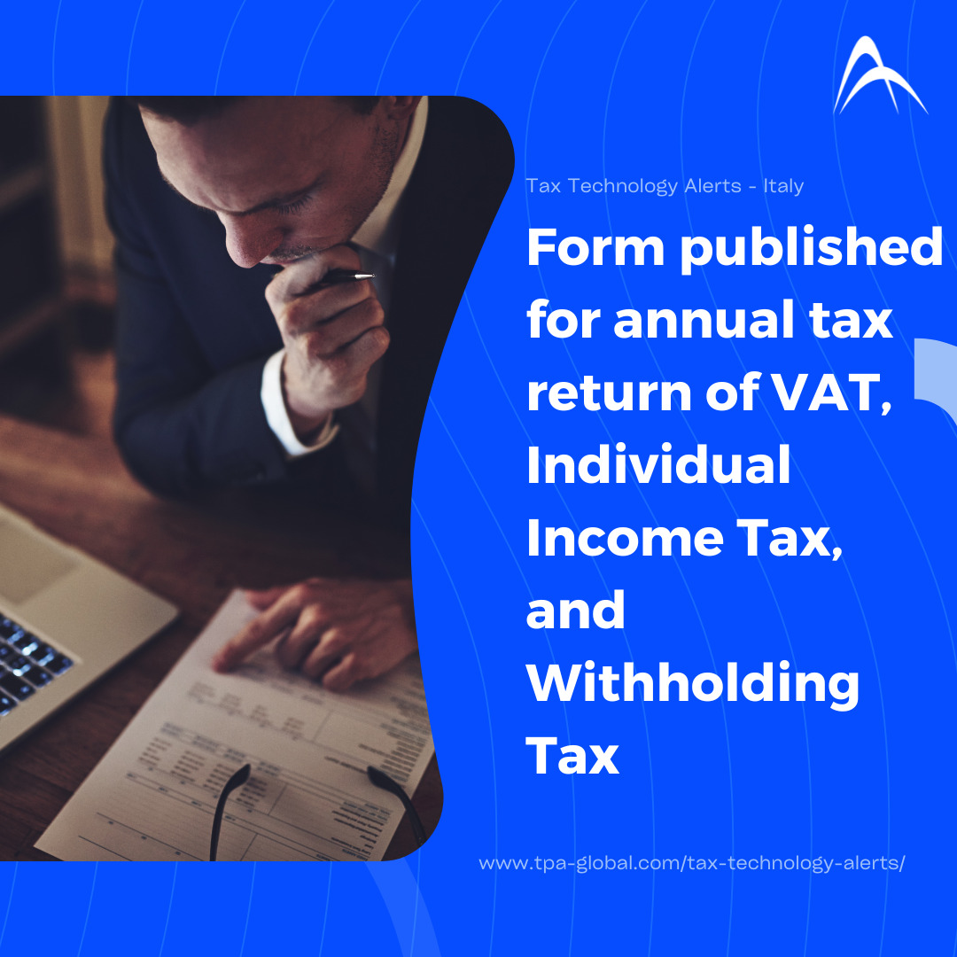 Form published for annual tax return of VAT, Individual Income Tax, and Withholding Tax