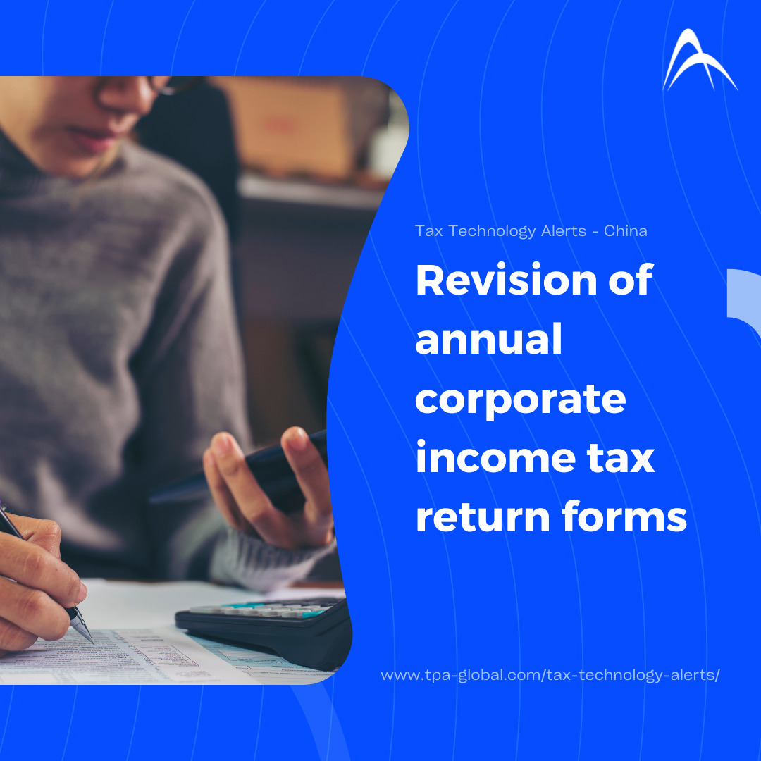 Revision of annual corporate income tax return forms