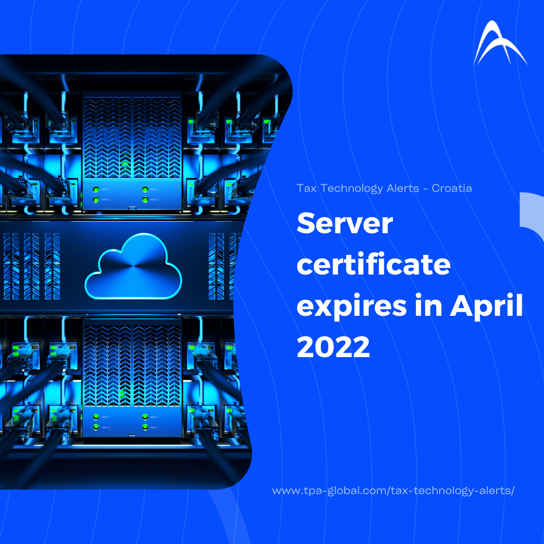 Server Certificate Expiers in April 2022